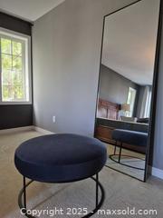 MaxSold Auction: Urban Barn Round Ottoman Pouf, Dark Navy Velvet-Look, 31–32 in - Markham (Ontario, Canada) PARTNER MANAGED Downsizing Online Auction - Mccowan Road (STORAGE)