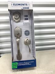 MaxSold Auction: Weiser Elements (SmartKey) Exterior Entry Handle Set with Deadbolt - Markham (Ontario, Canada) PARTNER MANAGED Downsizing Online Auction - Mccowan Road (STORAGE)