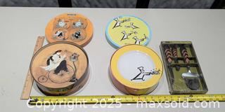 MaxSold Auction: 2 Boxed Sets of Four Salad Plates and Cheese Serving Set  - Warwick (Rhode Island, USA) SELLER MANAGED Reseller Online Auction - Warwick Avenue