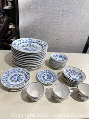 MaxSold Auction: Assorted Blue & White Porcelain Plates & Cups — Messien Blue Danube - Warwick (Rhode Island, USA) SELLER MANAGED Reseller Online Auction - Warwick Avenue