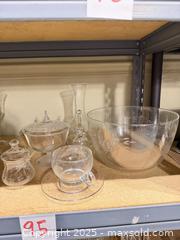 MaxSold Auction: Assorted Clear Glassware Lot — Punch and Serving Pieces - Warwick (Rhode Island, USA) SELLER MANAGED Reseller Online Auction - Warwick Avenue