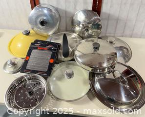 MaxSold Auction: Assorted Pot & Pan Lids (Lot) — Mixed Sizes & Materials - Warwick (Rhode Island, USA) SELLER MANAGED Reseller Online Auction - Warwick Avenue