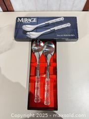 MaxSold Auction: Assorted Pressed-Glass Serving Set with Salad Servers  - Warwick (Rhode Island, USA) SELLER MANAGED Reseller Online Auction - Warwick Avenue