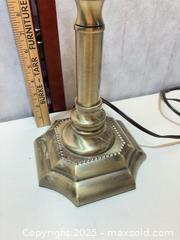 MaxSold Auction: Brass-tone Metal Table Lamp with Octagonal Stepped Base - Warwick (Rhode Island, USA) SELLER MANAGED Reseller Online Auction - Warwick Avenue