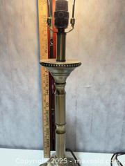 MaxSold Auction: Brass-tone Metal Table Lamp with Octagonal Stepped Base - Warwick (Rhode Island, USA) SELLER MANAGED Reseller Online Auction - Warwick Avenue