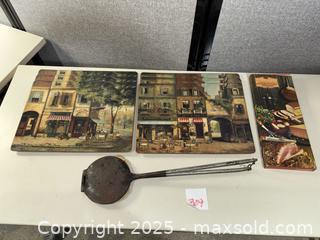 MaxSold Auction: Cast Iron Press (Waffle/Pizzelle) and Placemats and Cutting Utensil Set - Warwick (Rhode Island, USA) SELLER MANAGED Reseller Online Auction - Warwick Avenue