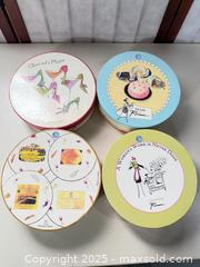 MaxSold Auction: Ceramic Pastel Patterned Condiment Serving Set & 4 Sets Of Salad Plates  - Warwick (Rhode Island, USA) SELLER MANAGED Reseller Online Auction - Warwick Avenue