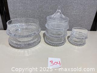 MaxSold Auction: Clear Pressed Glass Candy Dish (Pressed Crystal Style) - Warwick (Rhode Island, USA) SELLER MANAGED Reseller Online Auction - Warwick Avenue