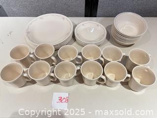 MaxSold Auction: Corelle 26-Piece English Breakfast Set, Pink Floral - Warwick (Rhode Island, USA) SELLER MANAGED Reseller Online Auction - Warwick Avenue