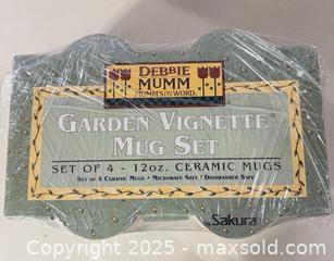 MaxSold Auction: Debbie Mumm Garden Vignette Ceramic Mug & Plate Set (8 pc) - Warwick (Rhode Island, USA) SELLER MANAGED Reseller Online Auction - Warwick Avenue