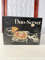 MaxSold Auction: Duo-Server Serving Dish Set with Glass Insert (Boxed) - Warwick (Rhode Island, USA) SELLER MANAGED Reseller Online Auction - Warwick Avenue