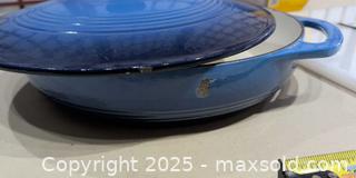 MaxSold Auction: Enameled Blue Cast-Iron Skillet/Casserole with Lid & Accessories - Warwick (Rhode Island, USA) SELLER MANAGED Reseller Online Auction - Warwick Avenue