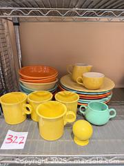 MaxSold Auction: Fiesta (Homer Laughlin) Mixed Color Ceramic Dinnerware Set - Warwick (Rhode Island, USA) SELLER MANAGED Reseller Online Auction - Warwick Avenue
