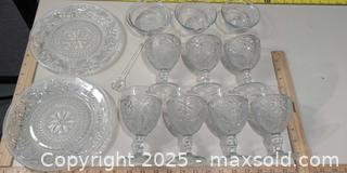 MaxSold Auction: Fire-King Bowls and Pressed Glass Floral 13-Piece Set - Warwick (Rhode Island, USA) SELLER MANAGED Reseller Online Auction - Warwick Avenue