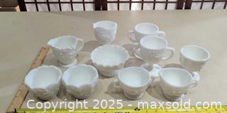 MaxSold Auction: Lot of 10 Small Milk Glass Creamers/Custard Cups - Warwick (Rhode Island, USA) SELLER MANAGED Reseller Online Auction - Warwick Avenue