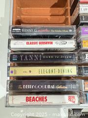MaxSold Auction: Lot of 26 Audio Cassette Tapes in Brown Carrying Case - Warwick (Rhode Island, USA) SELLER MANAGED Reseller Online Auction - Warwick Avenue