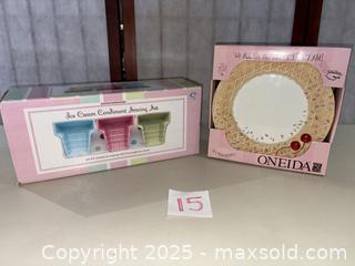 MaxSold Auction: Lot of 2 Boxed Ice-Cream Themed Sets — Oneida & Boston Warehouse - Warwick (Rhode Island, USA) SELLER MANAGED Reseller Online Auction - Warwick Avenue