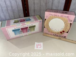 MaxSold Auction: Lot of 2 Boxed Ice-Cream Themed Sets — Oneida & Boston Warehouse - Warwick (Rhode Island, USA) SELLER MANAGED Reseller Online Auction - Warwick Avenue
