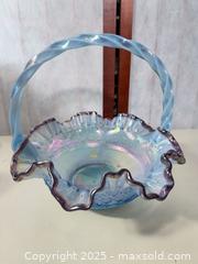 MaxSold Auction: Lot of 2 Decorative Glass Handled Baskets - Warwick (Rhode Island, USA) SELLER MANAGED Reseller Online Auction - Warwick Avenue