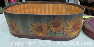 MaxSold Auction: Lot of 4 Decorative Containers (Wood & Wicker) - Warwick (Rhode Island, USA) SELLER MANAGED Reseller Online Auction - Warwick Avenue