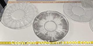 MaxSold Auction: Lot of 5 Assorted Vintage Glass Serving & Decorative Plates - Warwick (Rhode Island, USA) SELLER MANAGED Reseller Online Auction - Warwick Avenue