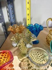 MaxSold Auction: Lot of 7 Pressed Glass Hobnail Pitchers & Vases - Warwick (Rhode Island, USA) SELLER MANAGED Reseller Online Auction - Warwick Avenue