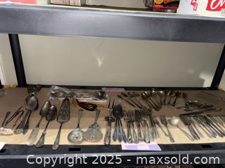 MaxSold Auction: Lot of Assorted Flatware & Serving Utensils — 60–80 Pieces - Warwick (Rhode Island, USA) SELLER MANAGED Reseller Online Auction - Warwick Avenue