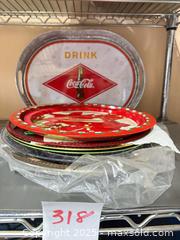 MaxSold Auction: Lot of Coca?Cola & Holiday Serving Trays / Charger Plates-9 total - Warwick (Rhode Island, USA) SELLER MANAGED Reseller Online Auction - Warwick Avenue