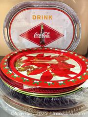 MaxSold Auction: Lot of Coca?Cola & Holiday Serving Trays / Charger Plates-9 total - Warwick (Rhode Island, USA) SELLER MANAGED Reseller Online Auction - Warwick Avenue