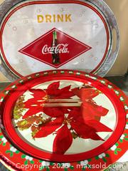 MaxSold Auction: Lot of Coca?Cola & Holiday Serving Trays / Charger Plates-9 total - Warwick (Rhode Island, USA) SELLER MANAGED Reseller Online Auction - Warwick Avenue