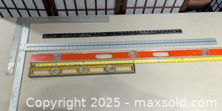 MaxSold Auction: Lot of Metal Rulers, Combination Square & Spirit Levels (5 pcs) - Warwick (Rhode Island, USA) SELLER MANAGED Reseller Online Auction - Warwick Avenue