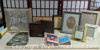 MaxSold Auction: Lot of Picture Frames & Small Photo Albums — Assorted Sizes with Glass Block - Warwick (Rhode Island, USA) SELLER MANAGED Reseller Online Auction - Warwick Avenue