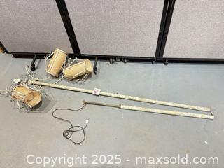 MaxSold Auction: Mid-Century Floor Lamp with 3 Hanging Drum Shades - Warwick (Rhode Island, USA) SELLER MANAGED Reseller Online Auction - Warwick Avenue