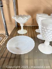 MaxSold Auction: Milk Glass Hobnail Tableware Lot, 5–6 in Goblets - Warwick (Rhode Island, USA) SELLER MANAGED Reseller Online Auction - Warwick Avenue