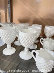 MaxSold Auction: Milk Glass Hobnail Tableware Lot, 5–6 in Goblets - Warwick (Rhode Island, USA) SELLER MANAGED Reseller Online Auction - Warwick Avenue