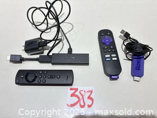 MaxSold Auction: Mixed Amazon Fire TV and Roku Streaming Sticks, 2 Units - Warwick (Rhode Island, USA) SELLER MANAGED Reseller Online Auction - Warwick Avenue