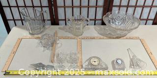 MaxSold Auction: Mixed Lot Clear Cut Glass & Crystal Tableware - 10 pc - Warwick (Rhode Island, USA) SELLER MANAGED Reseller Online Auction - Warwick Avenue