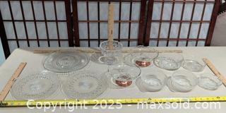 MaxSold Auction: Mixed Lot of 11 Clear Pressed Glass Diamond-Cut Dishes - Warwick (Rhode Island, USA) SELLER MANAGED Reseller Online Auction - Warwick Avenue