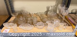 MaxSold Auction: Mixed Vintage Glassware Lot — Crystal Stemware & Serving Pieces - Warwick (Rhode Island, USA) SELLER MANAGED Reseller Online Auction - Warwick Avenue