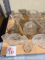 MaxSold Auction: Mixed Vintage Glassware Lot — Crystal Stemware & Serving Pieces - Warwick (Rhode Island, USA) SELLER MANAGED Reseller Online Auction - Warwick Avenue