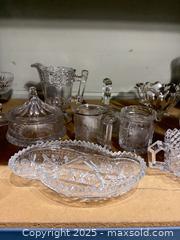 MaxSold Auction: Mixed Vintage Glassware Lot — Crystal Stemware & Serving Pieces - Warwick (Rhode Island, USA) SELLER MANAGED Reseller Online Auction - Warwick Avenue