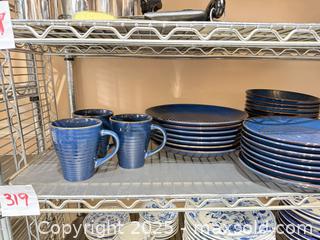 MaxSold Auction: Pfaltzgraff Everyday Deep Blue Ceramic Dinnerware Set - Warwick (Rhode Island, USA) SELLER MANAGED Reseller Online Auction - Warwick Avenue