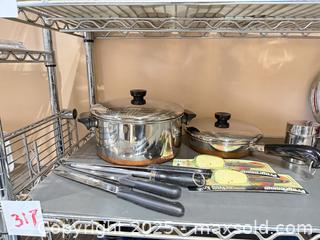 MaxSold Auction: Revere Ware Stainless Steel Copper-Bottom Cookware Set - Warwick (Rhode Island, USA) SELLER MANAGED Reseller Online Auction - Warwick Avenue