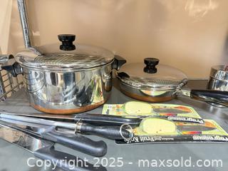 MaxSold Auction: Revere Ware Stainless Steel Copper-Bottom Cookware Set - Warwick (Rhode Island, USA) SELLER MANAGED Reseller Online Auction - Warwick Avenue