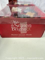 MaxSold Auction: Sakura Snowman Holiday Dinnerware Set with Shower Hooks - Warwick (Rhode Island, USA) SELLER MANAGED Reseller Online Auction - Warwick Avenue