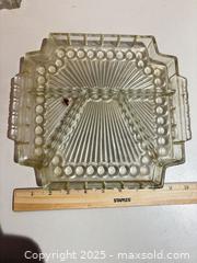 MaxSold Auction: Set of 4 Depression Glass Divided Relish/Serving Trays - Warwick (Rhode Island, USA) SELLER MANAGED Reseller Online Auction - Warwick Avenue