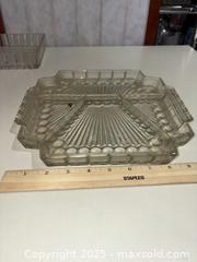 MaxSold Auction: Set of 4 Depression Glass Divided Relish/Serving Trays - Warwick (Rhode Island, USA) SELLER MANAGED Reseller Online Auction - Warwick Avenue