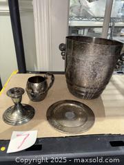MaxSold Auction: Silver-Plated 4-Piece Small Serving Set - Warwick (Rhode Island, USA) SELLER MANAGED Reseller Online Auction - Warwick Avenue