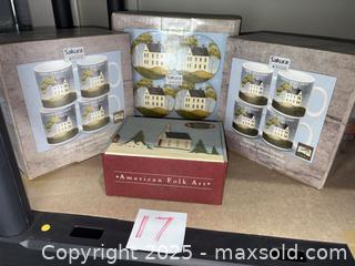 MaxSold Auction: Stoneware Mug Sets with Warren Kimble Coasters & Holiday Box - Warwick (Rhode Island, USA) SELLER MANAGED Reseller Online Auction - Warwick Avenue