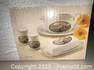 MaxSold Auction: Studio Nova Dinner & Serving Set — Pastoral Farm Medallion (Boxed) - Warwick (Rhode Island, USA) SELLER MANAGED Reseller Online Auction - Warwick Avenue